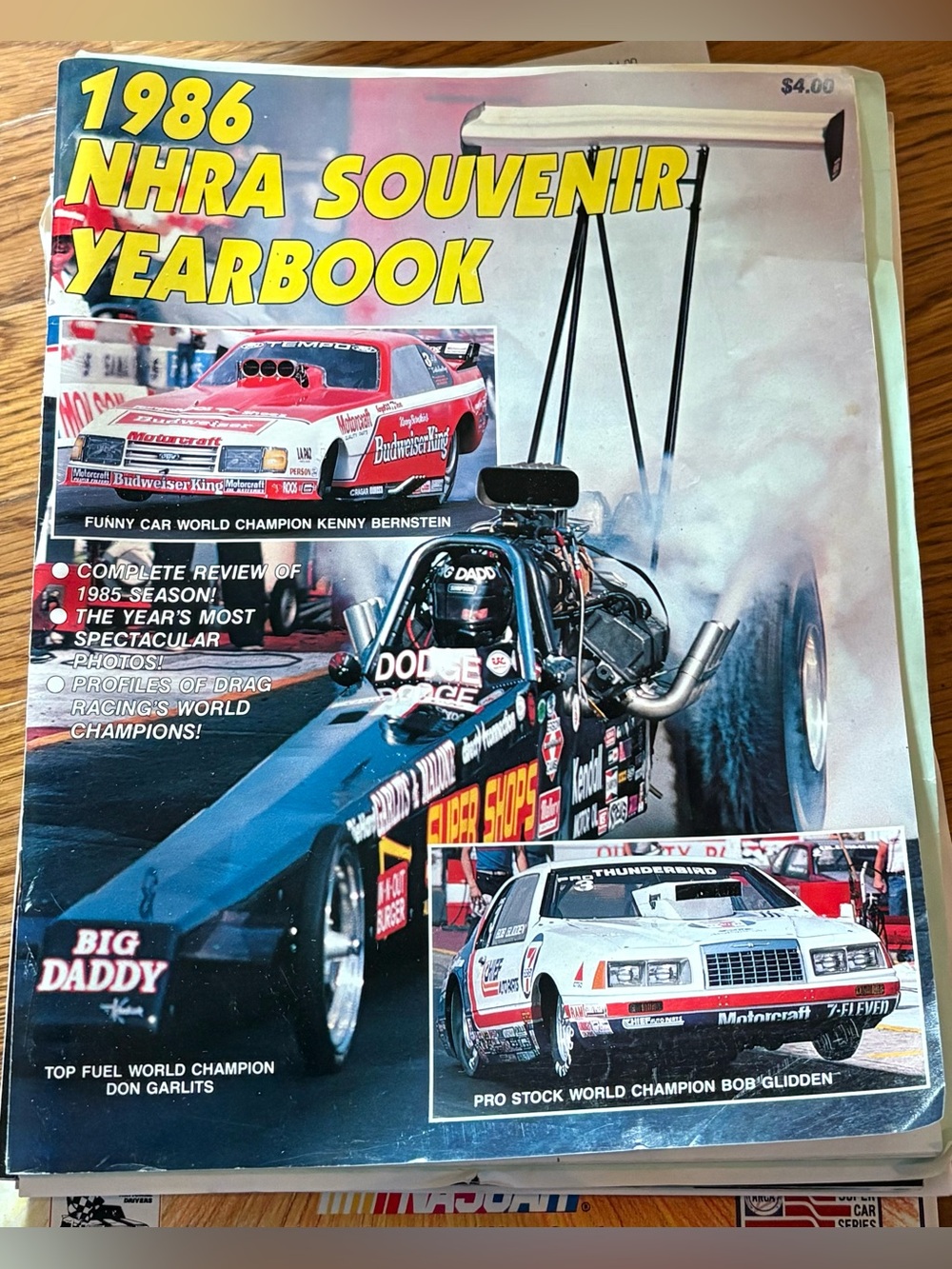 NHRA 1986 Winston Drag Racing Souvenir Yearbook; 86-Pages -- MINT